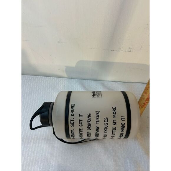 Hydromate Water jugs clear black writing time phrases with strap - Picture 4 of 5